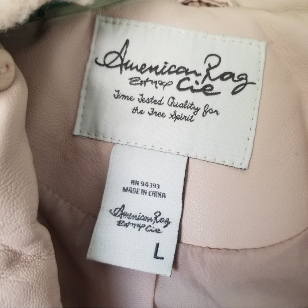 American Rag Faux Leather Moto Jacket in Pink Size Large NWT - Picture 4 of 15